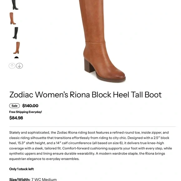 Zodiac Tan Knee-High Women's Boots - Picture 9 of 9